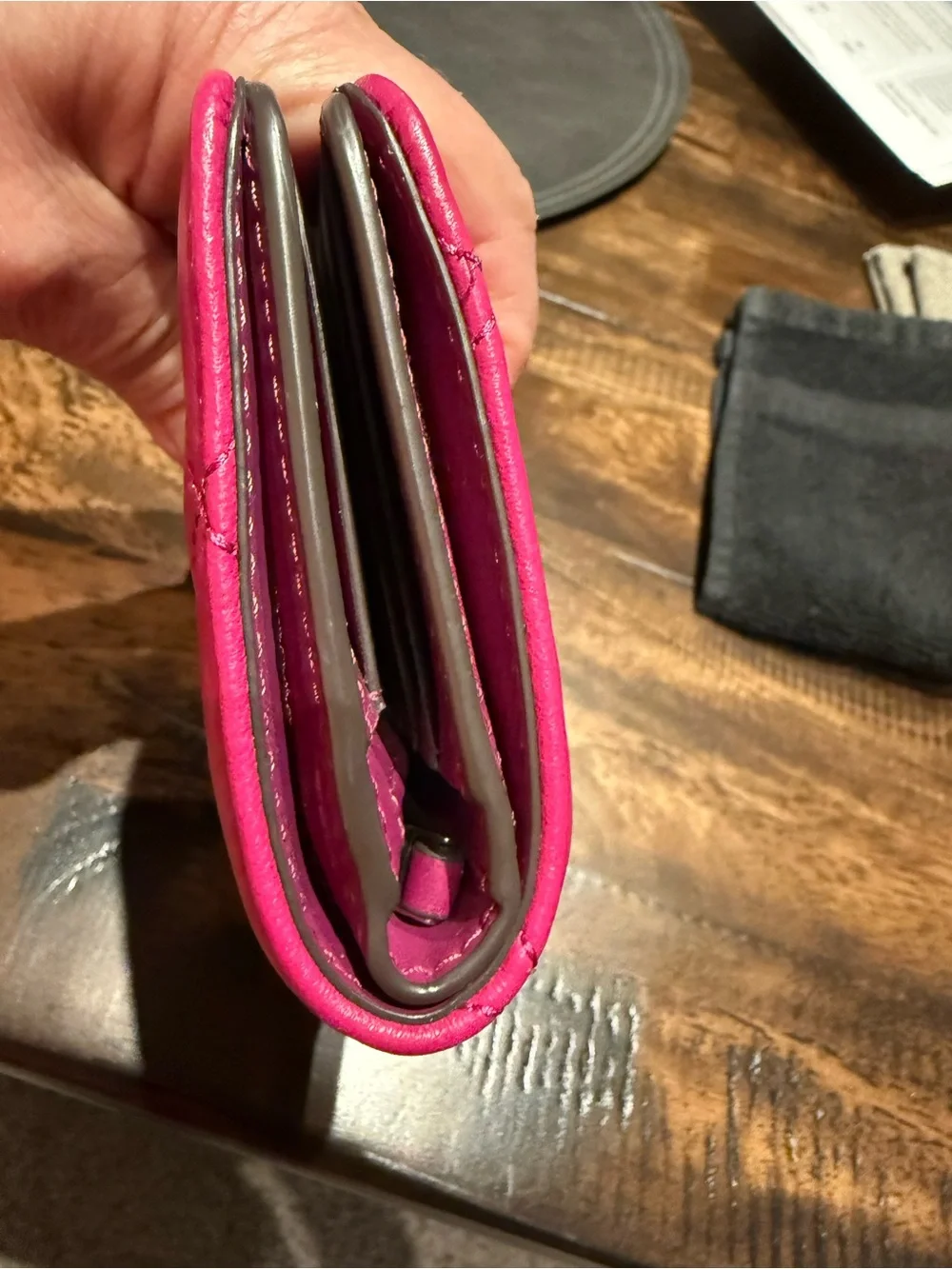 Tory Burch Quilted Leather Wallet - Fuchsia Pink